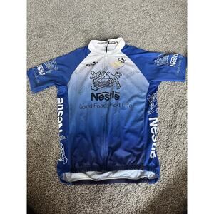 Borah Teamwear Men’s Pro Cycling Jersey Large Blue Nestle. K